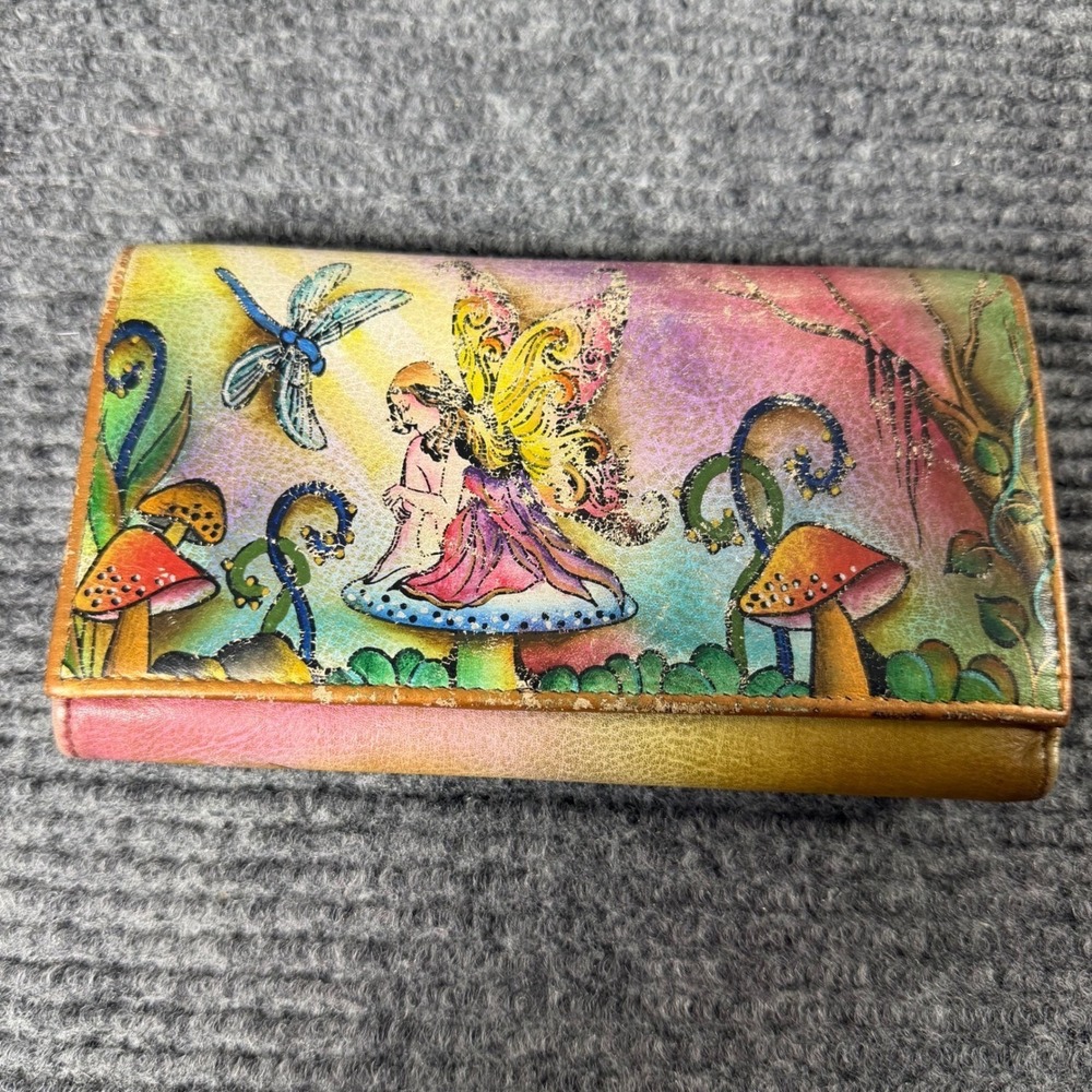 Anuschka Enchanted Forest Fairy Bag and Wallet Set hand Painted Leather - Picture 4 of 11